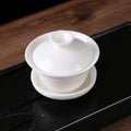 Classic white porcelain gaiwan with lid and saucer