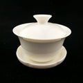 White porcelain gaiwan 100ml with lid and saucer