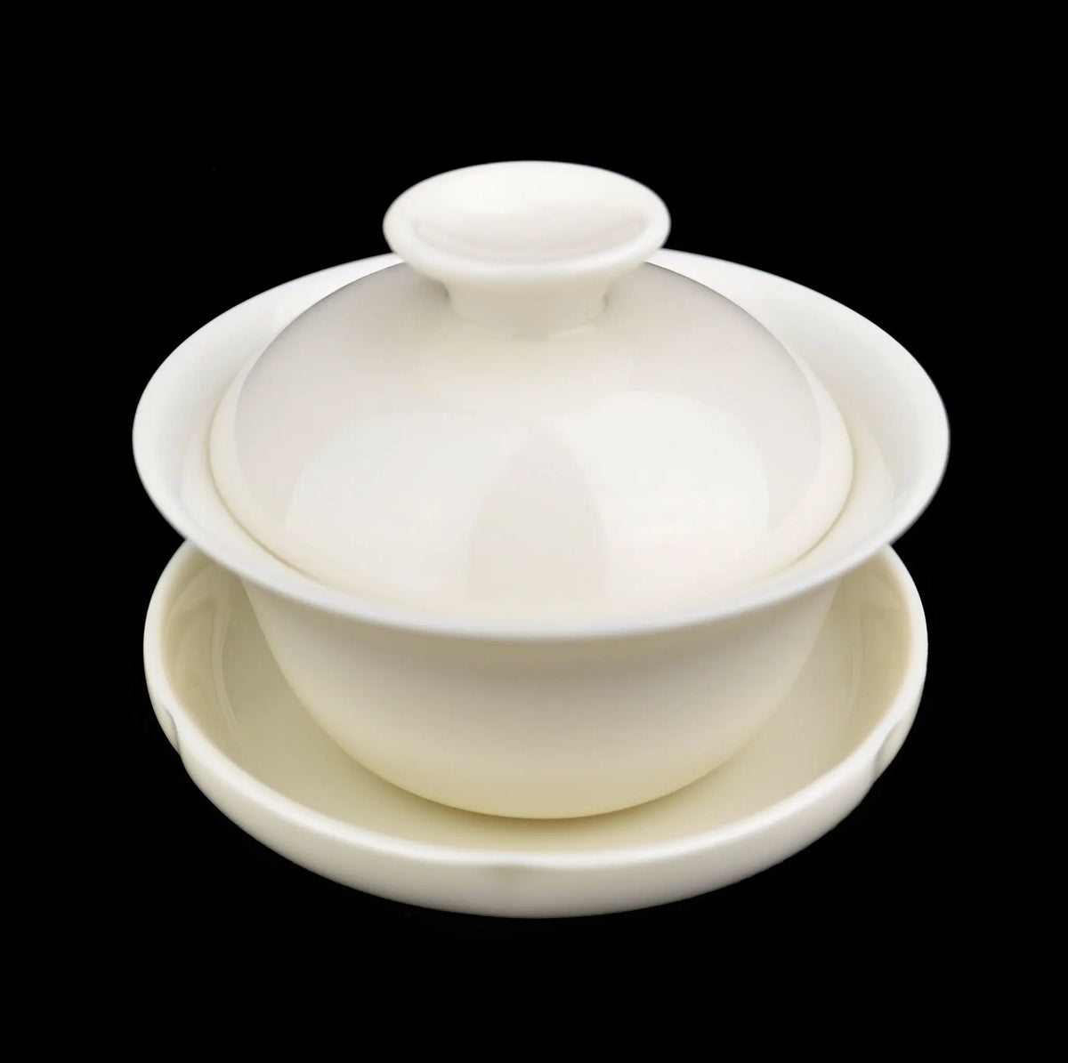 White porcelain gaiwan 60ml with lid and saucer